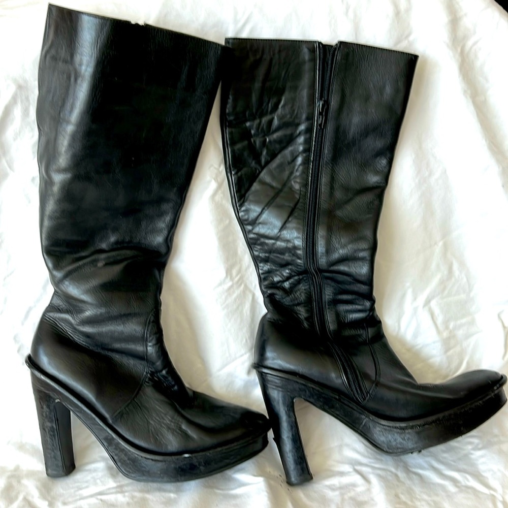Colin Stuart black tall boots leather 7 1/2